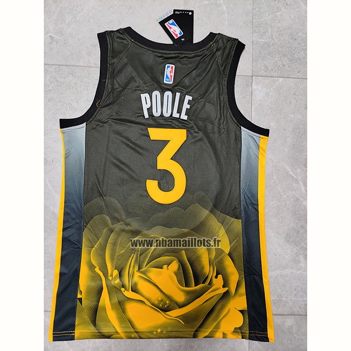 Maillot Golden State Warriors Jordan Poole NO 3 Ville 2022-23 Noir